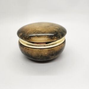 Vintage hand-carved Italian alabaster trinket box Midcentury Modern